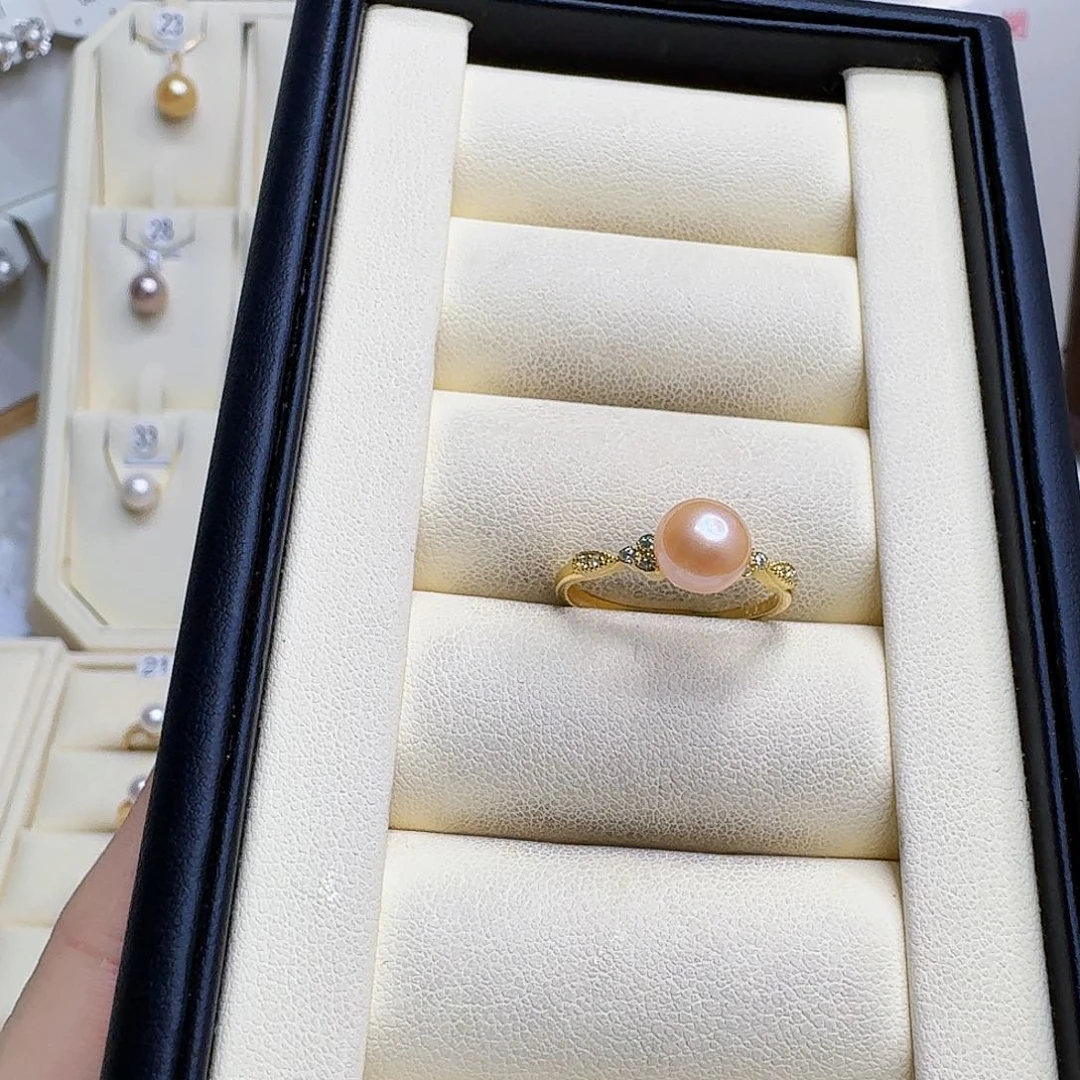 淡水珍珠戒指银S925镶嵌