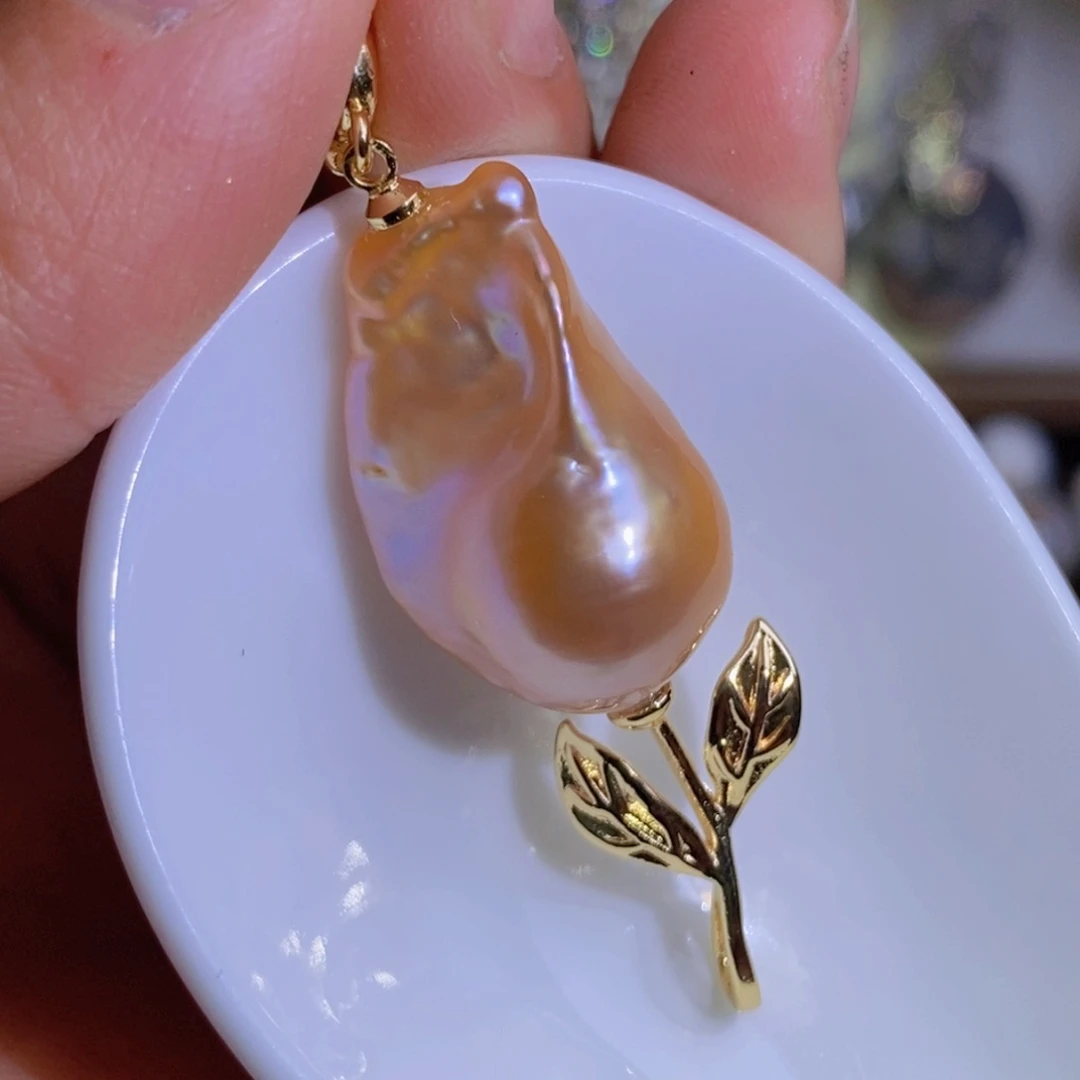 银S925镶嵌天然淡水珍珠淡水珍珠