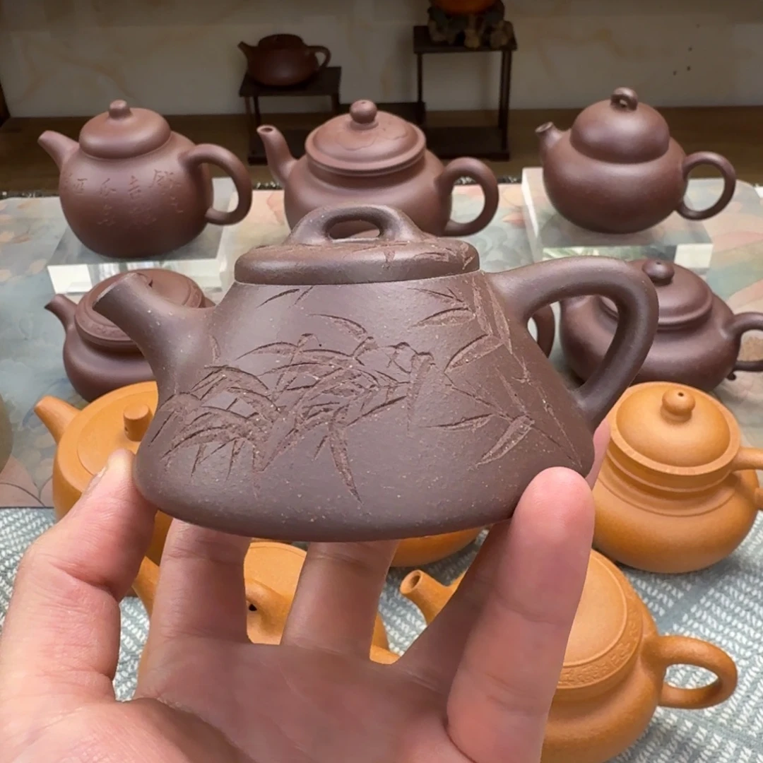 紫砂茶壶微瑕 启瓢 紫泥 140cc