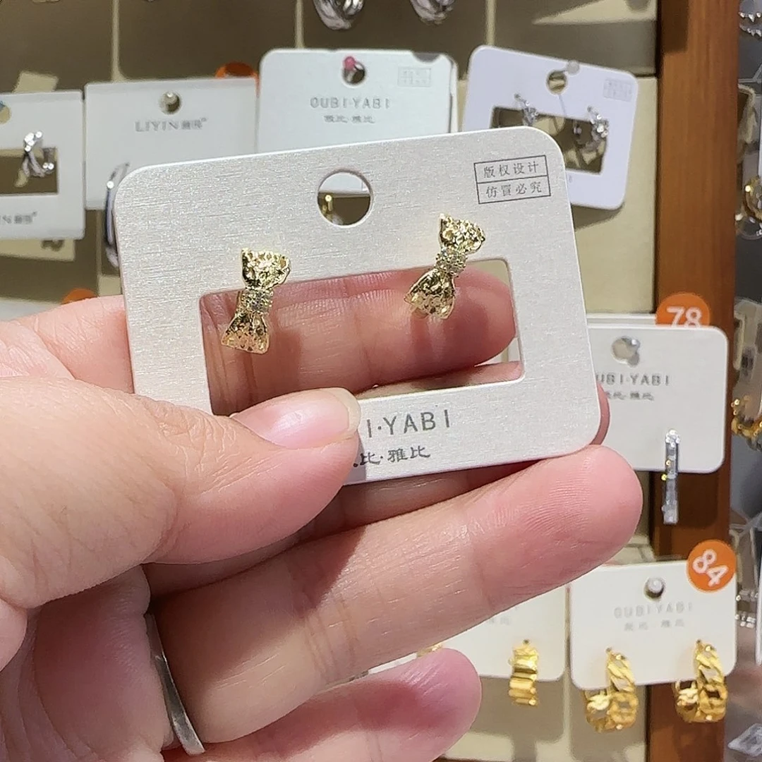 锆石纯铜合金金色耳扣