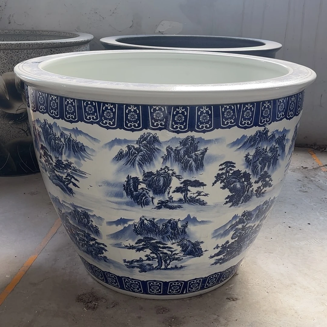 高***衰缸正品陶瓷缸山水直径80/60