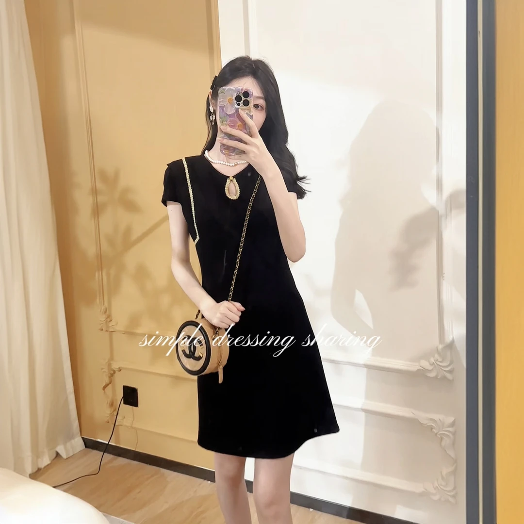 LULU【巴黎夏夜】夏季新款气质轻奢显瘦修身高级感连衣裙-L250165A