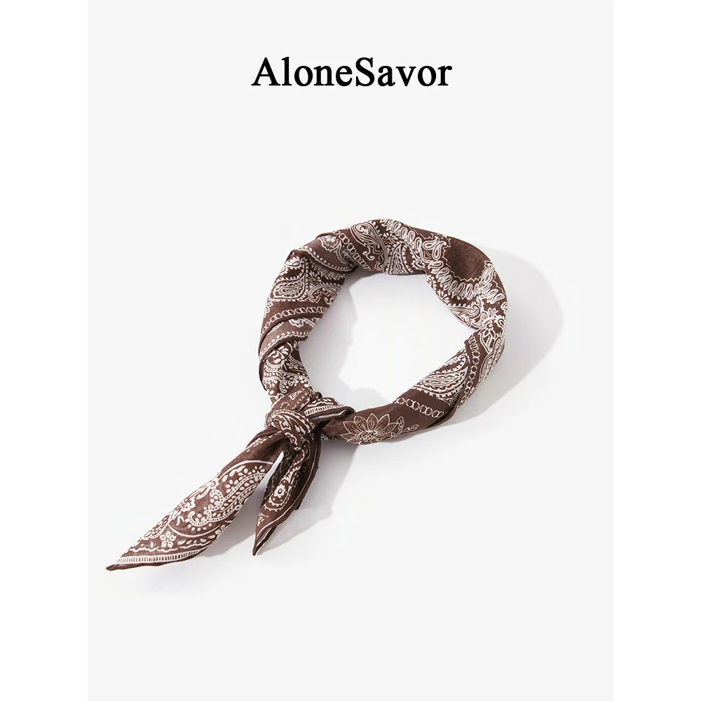 【ALONE SAVOR】复古佩斯利图案丝巾B112