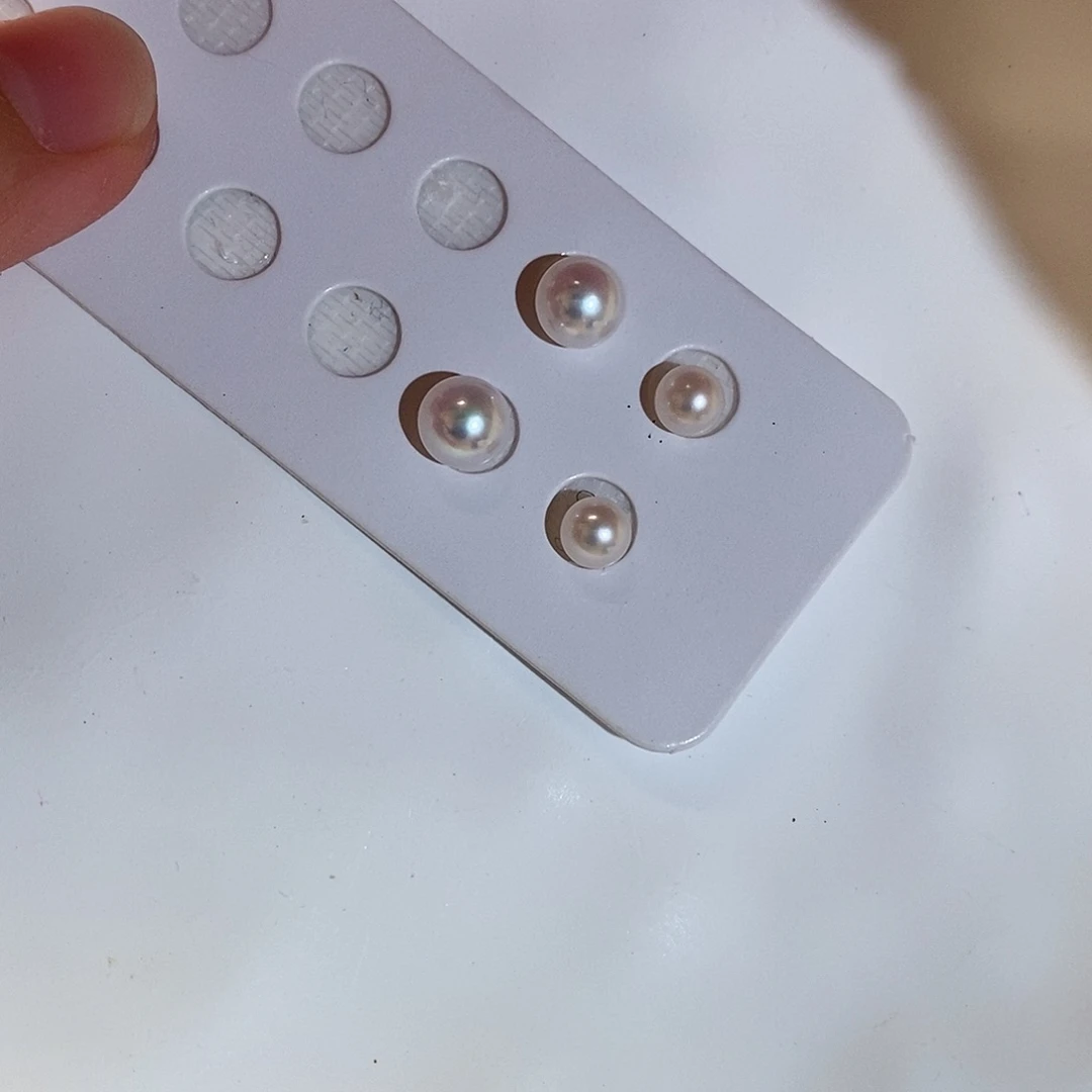 银S925镶嵌淡水珍珠耳饰5-6/7-8