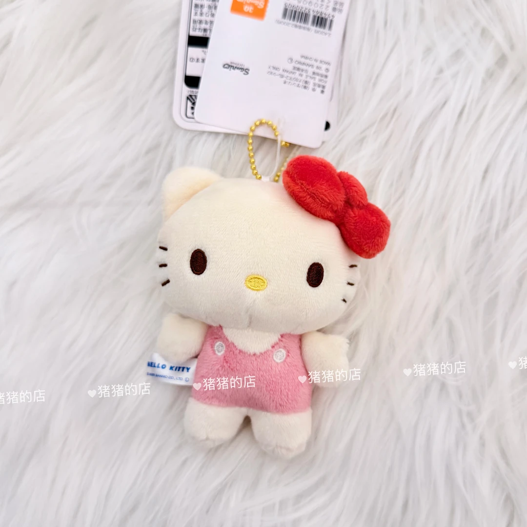 【日本正品】三丽鸥新款奶油色粉背带裤hello kitty挂件