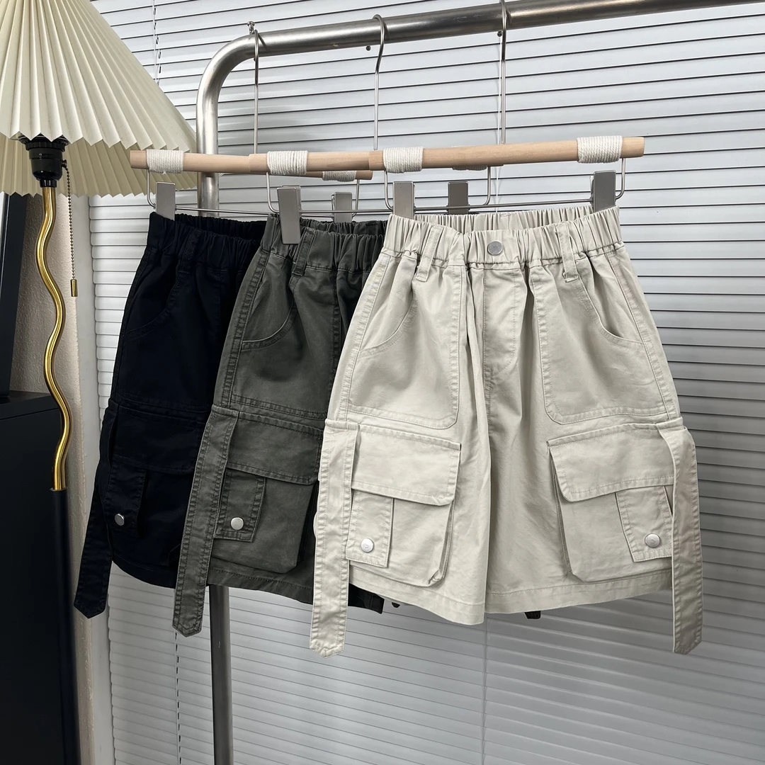 夏季工装短裤白色2025新款大儿童五分中裤男孩外穿炸街痞帅潮春装