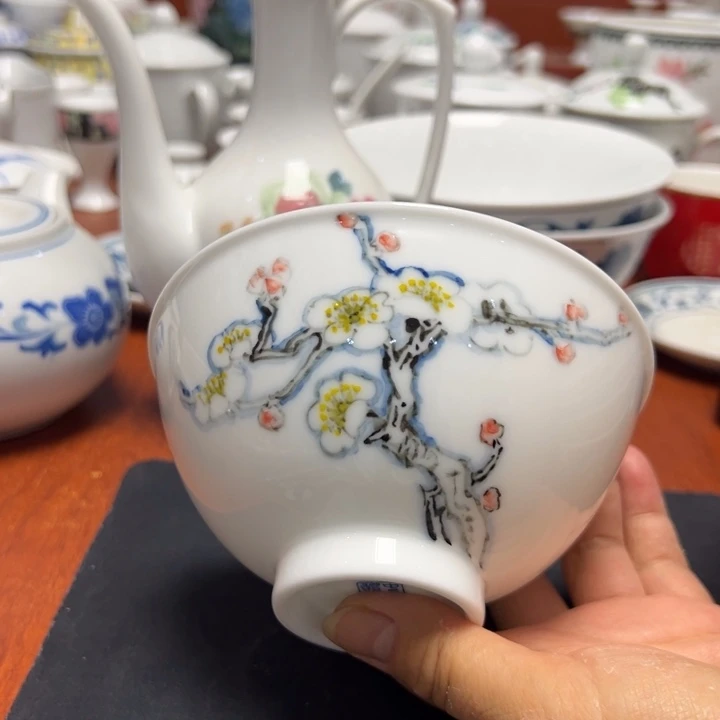 醴陵高温老厂瓷手绘12.8厘米