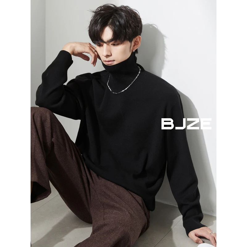 伯爵卓尔秋冬季高领纯色针织毛衣男休闲百搭宽松舒适内搭Y133394