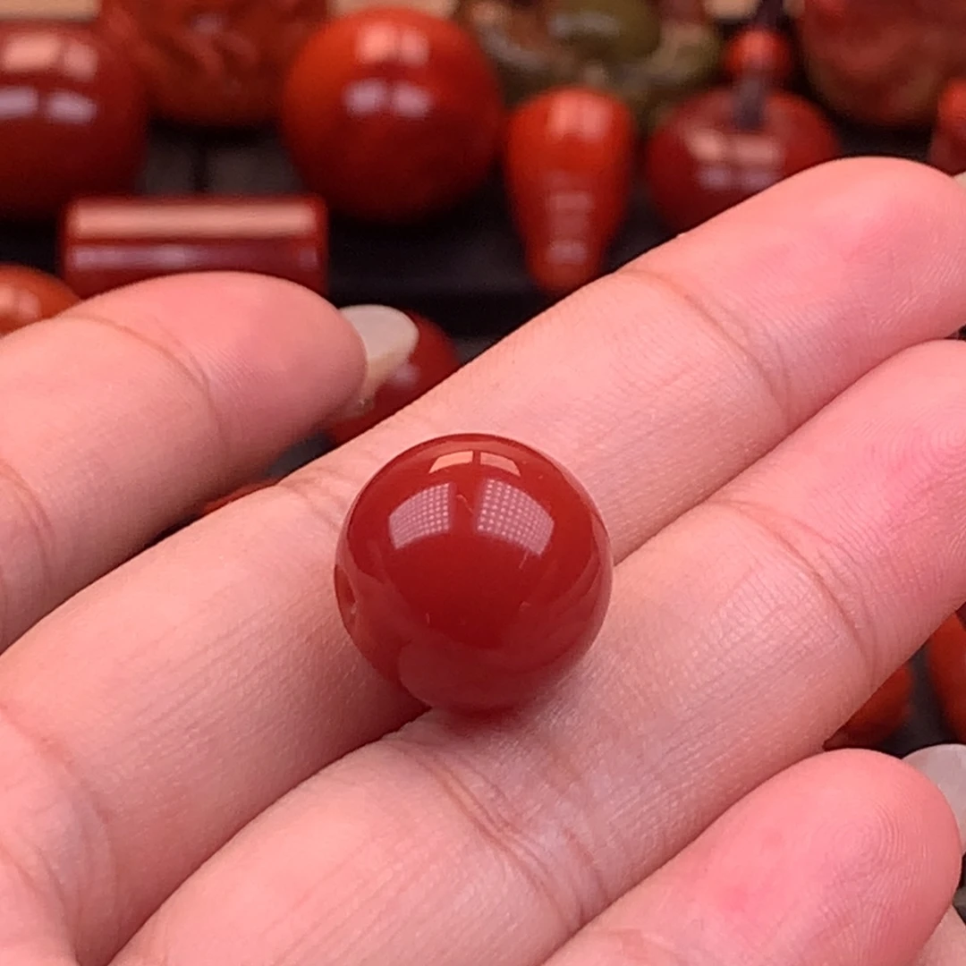 南红玛瑙未镶嵌保山锦红圆珠14.4mm