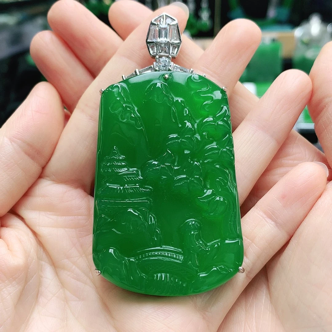 玛瑙/玉髓银S925镶嵌吊坠