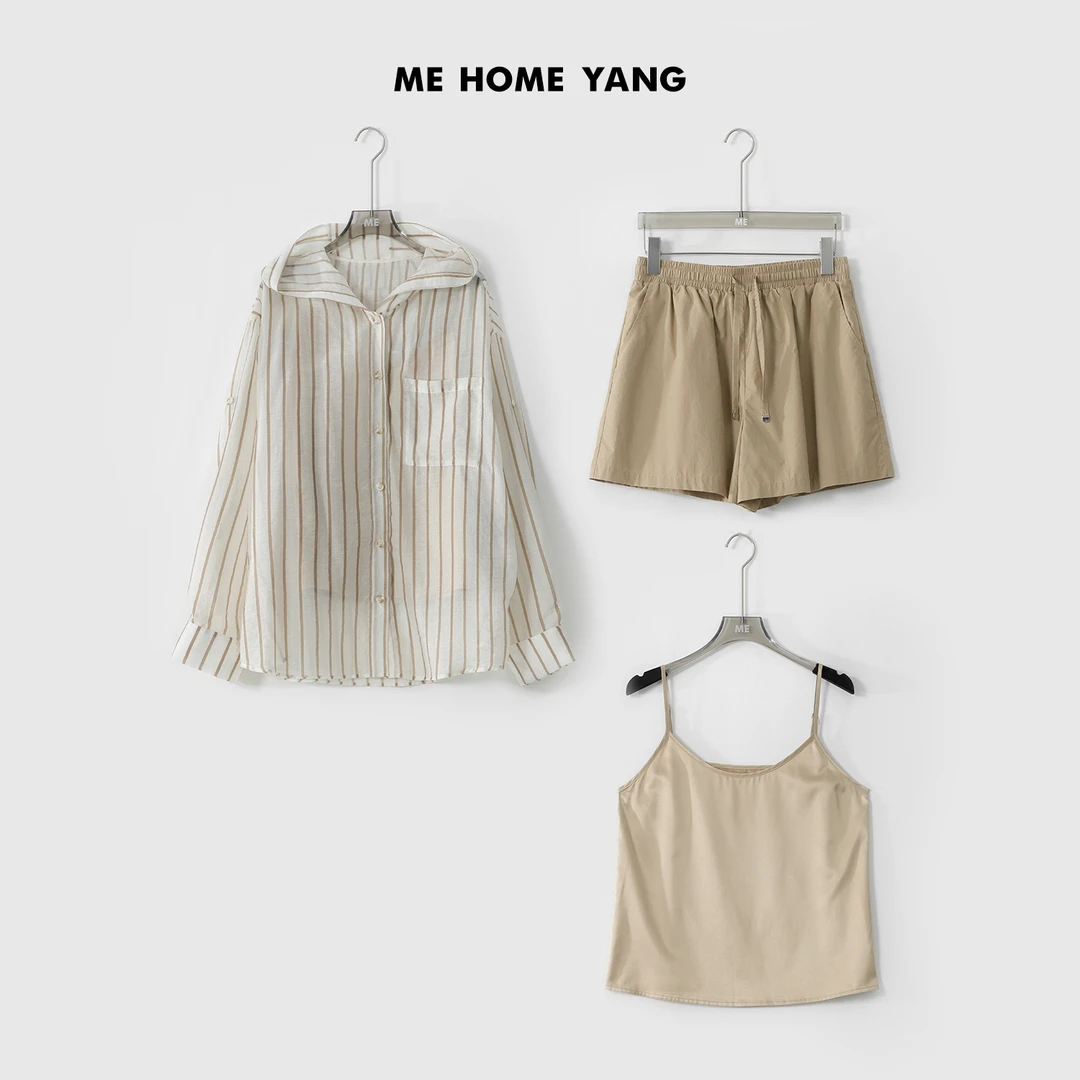ME【金棕三件套】春夏舒适休闲时尚新款女士套装 MEQC650