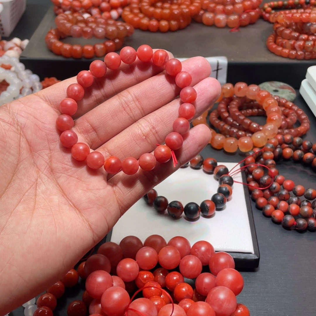 南红玛瑙手链未镶嵌