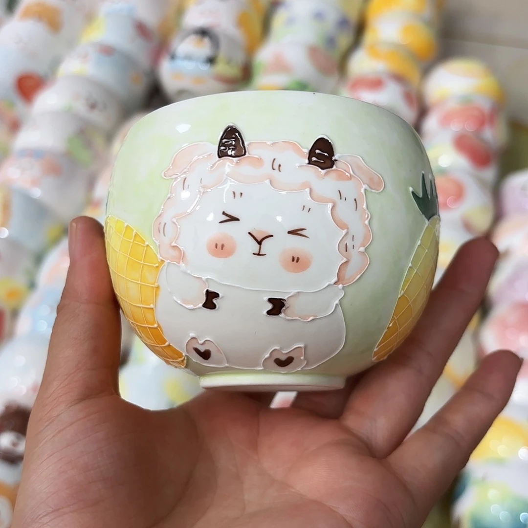 手绘创意高温釉下彩陶瓷