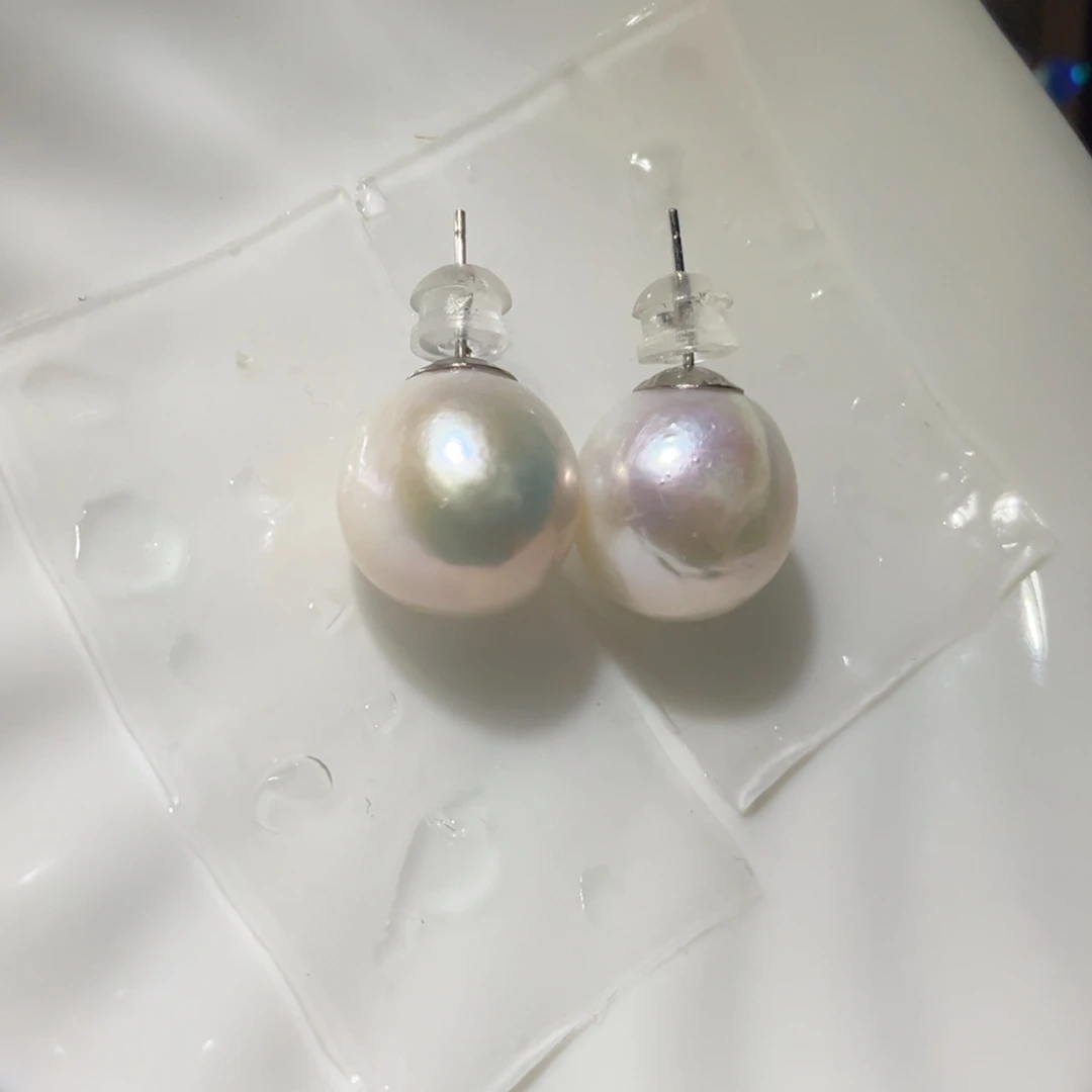 银S925镶嵌淡水珍珠耳饰