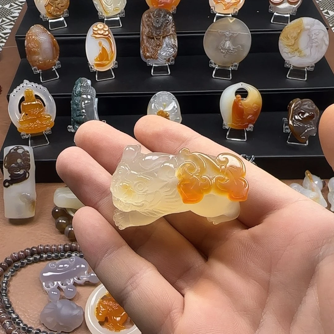 遇***金玛瑙/玉髓未镶嵌吊坠(不含链)