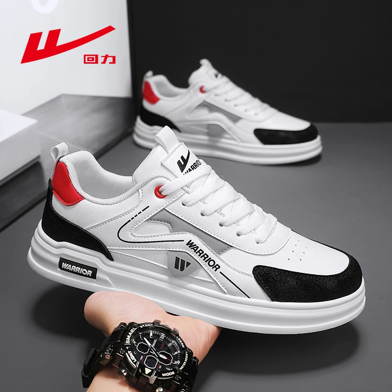 回力男鞋正品2025春季新款百搭男士皮面防水耐磨运动鞋子男潮板鞋
