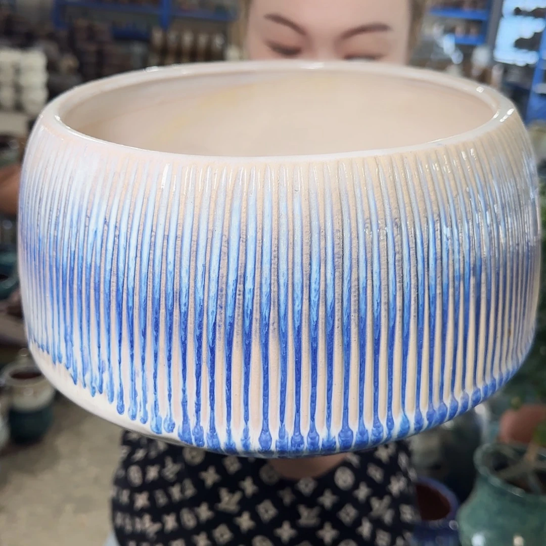 紫砂花盆高16口22