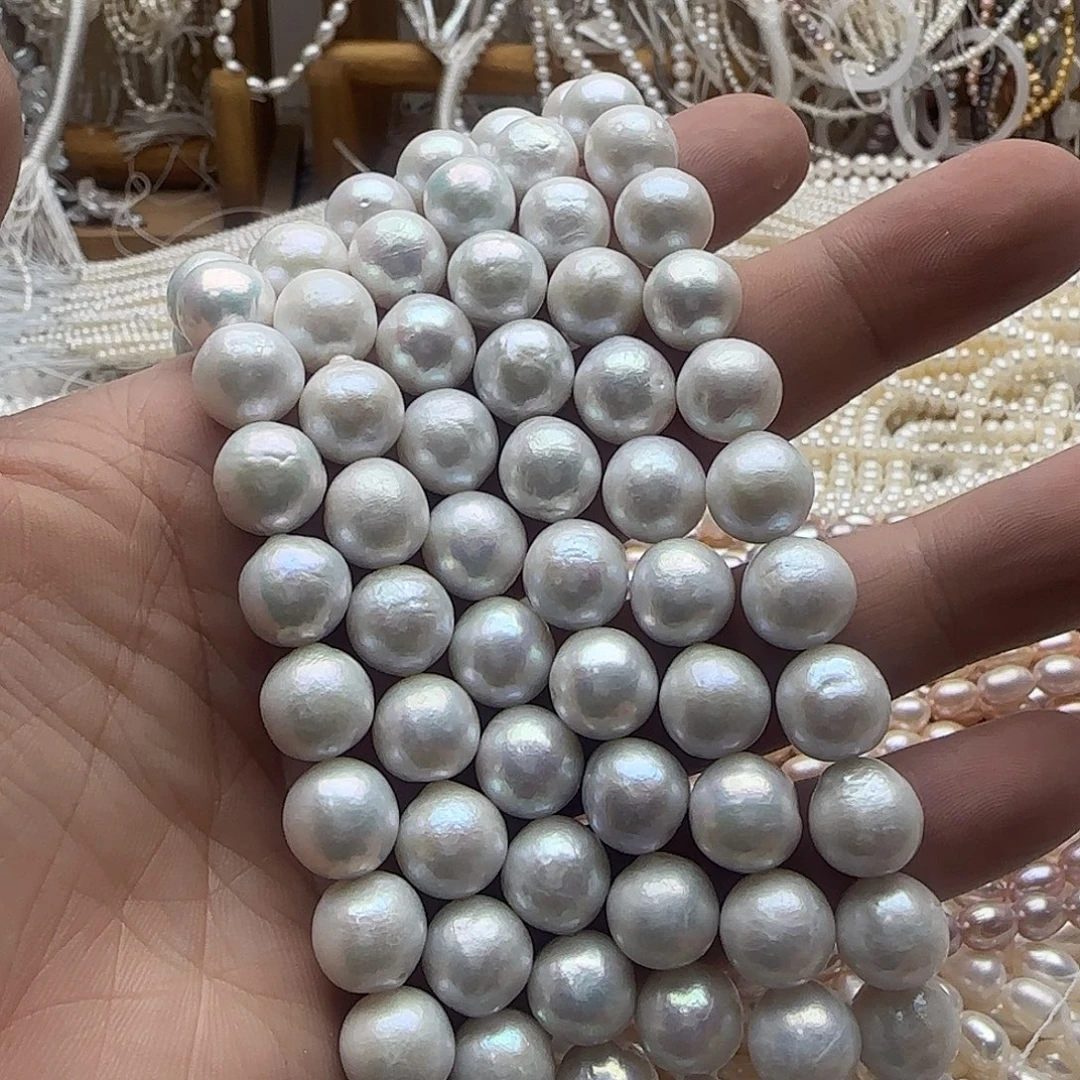 半成品未镶嵌淡水珍珠卡10近圆