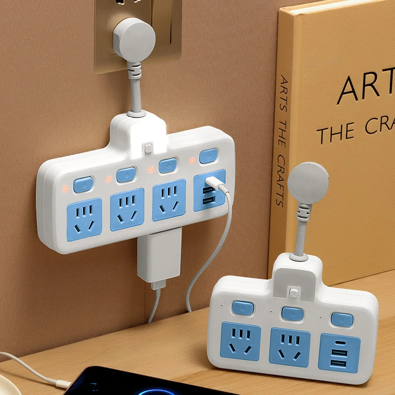 公牛适用插座转换器小夜灯家用插排一转多孔位多用功能USB插排转