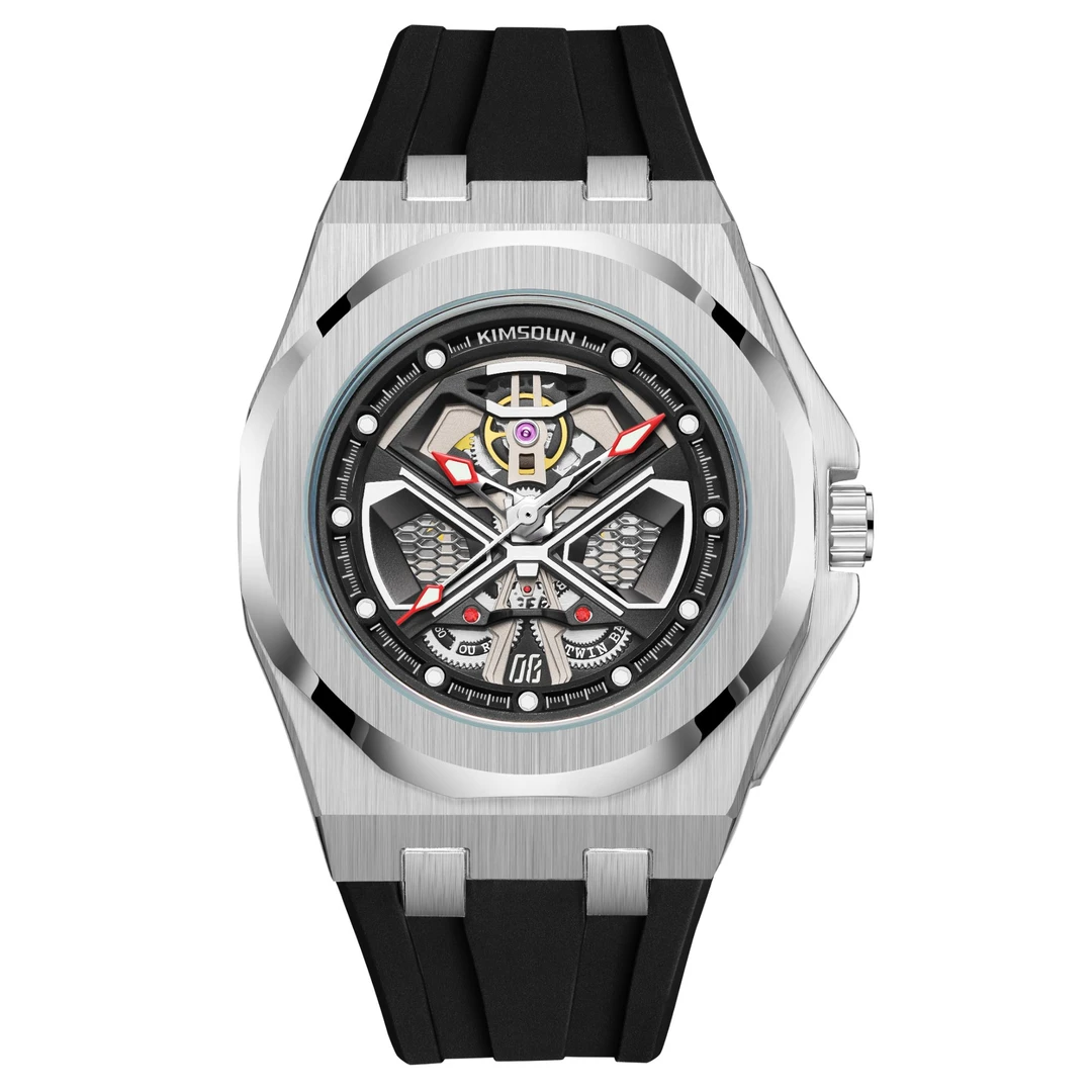 双子星手表男款机械表全自动镂空男士新款腕表个性防水夜光