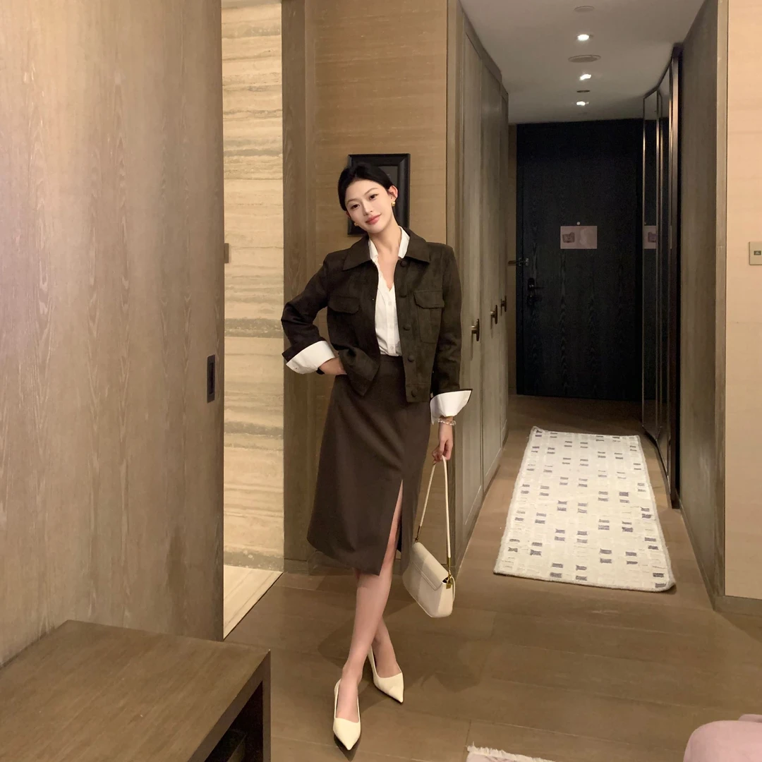 JINY | “经典隽永"【桑蚕丝】秋冬气质前侧开叉高智半裙女 MAW27925