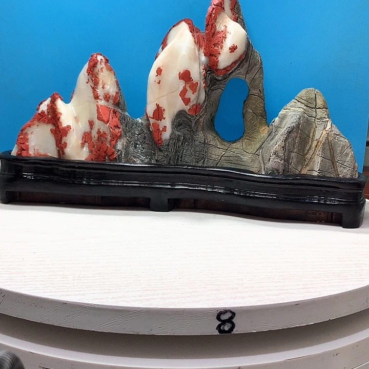 灵璧奇石白灵石摆件
