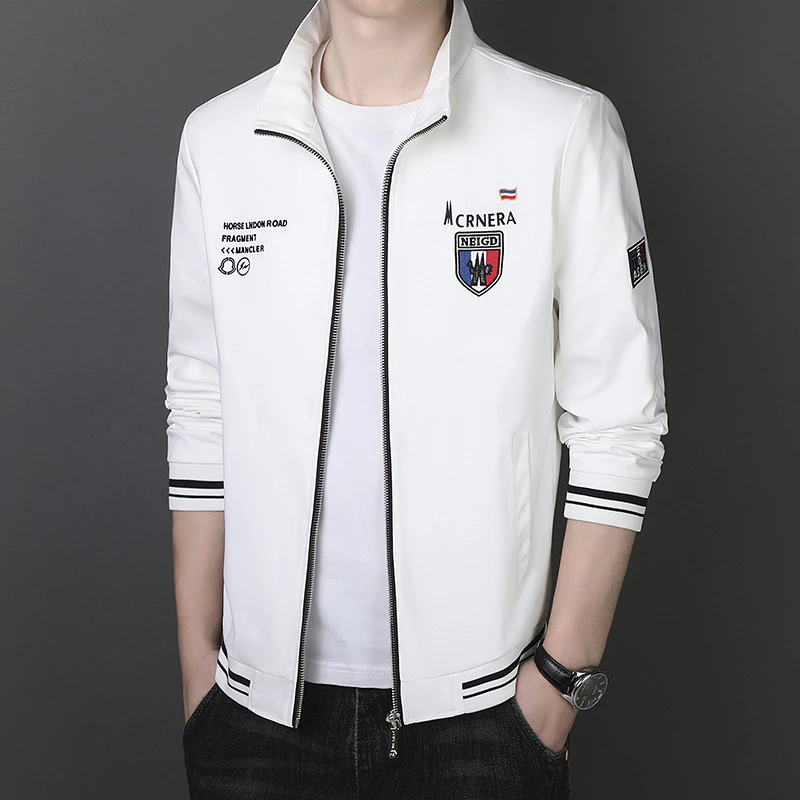 考蒂玻帕夹克欧洲站刺绣外套男春秋潮流时尚立领冬季加绒加厚上衣