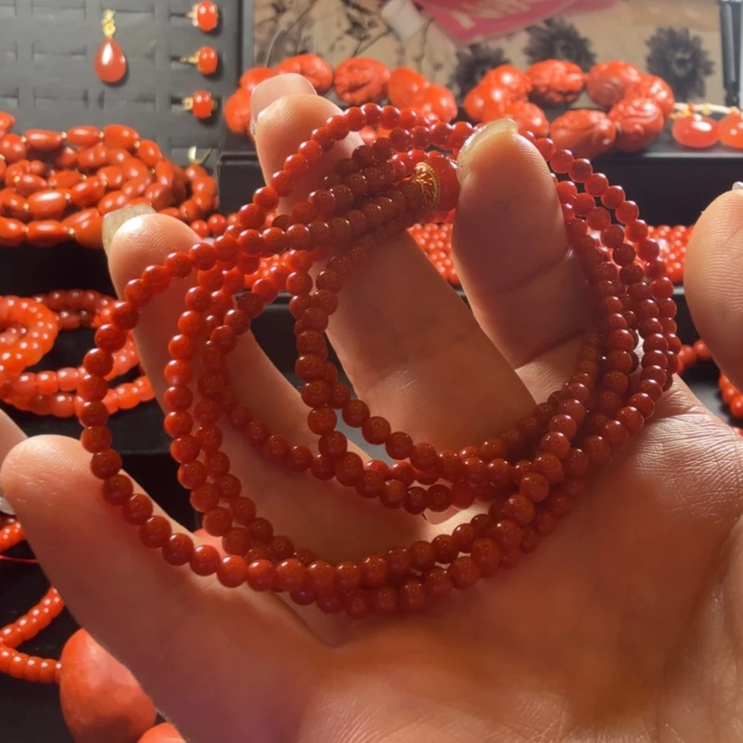 手串未镶嵌南红玛瑙我****豆
