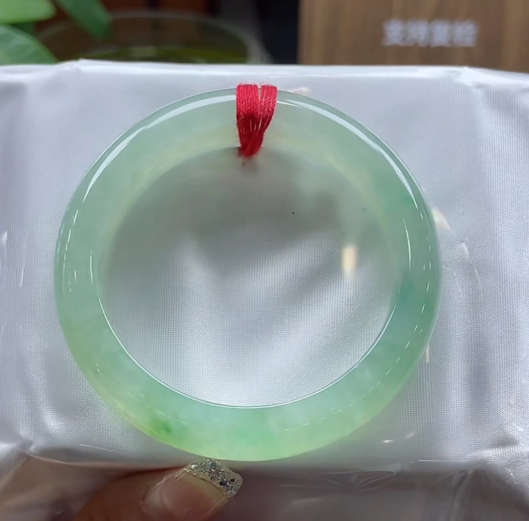 50-51圈冰甜绿正圈翡翠手镯