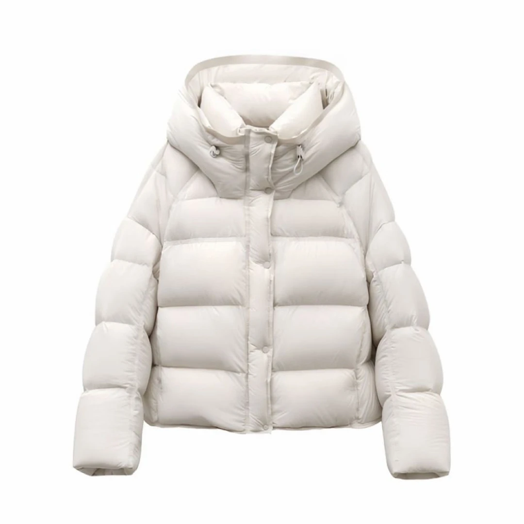 【90白鹅绒】puff.云感泡芙款零压感短连帽羽绒服时尚休闲厚款外套