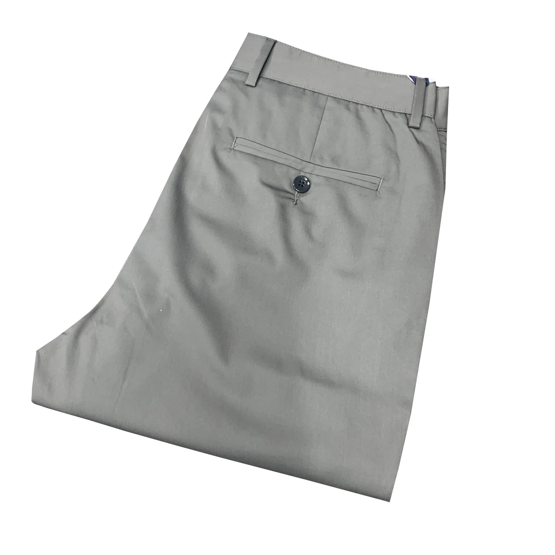 雷D【原装必入】灰色抗皱透气凉感YKK拉链商务春夏直筒休闲裤23006