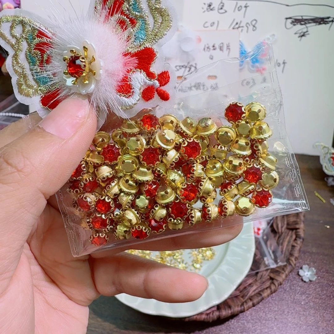 6MM花篮花心100个，红色