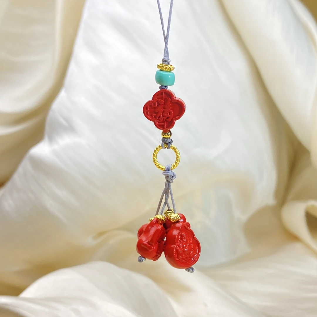 含辰砂工艺品【小北好物】朱砂挂饰【多样性发一件】QH139X435