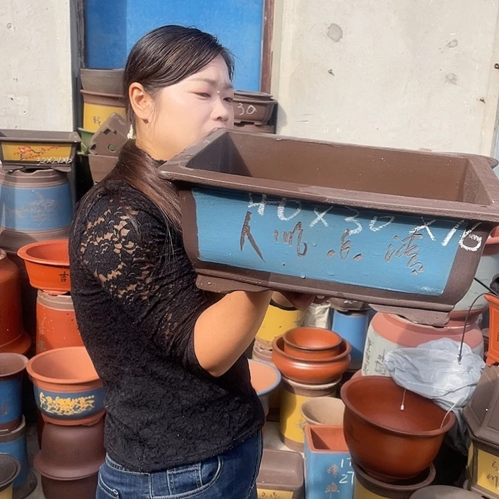 40蓝马槽花盆紫砂花盆紫砂