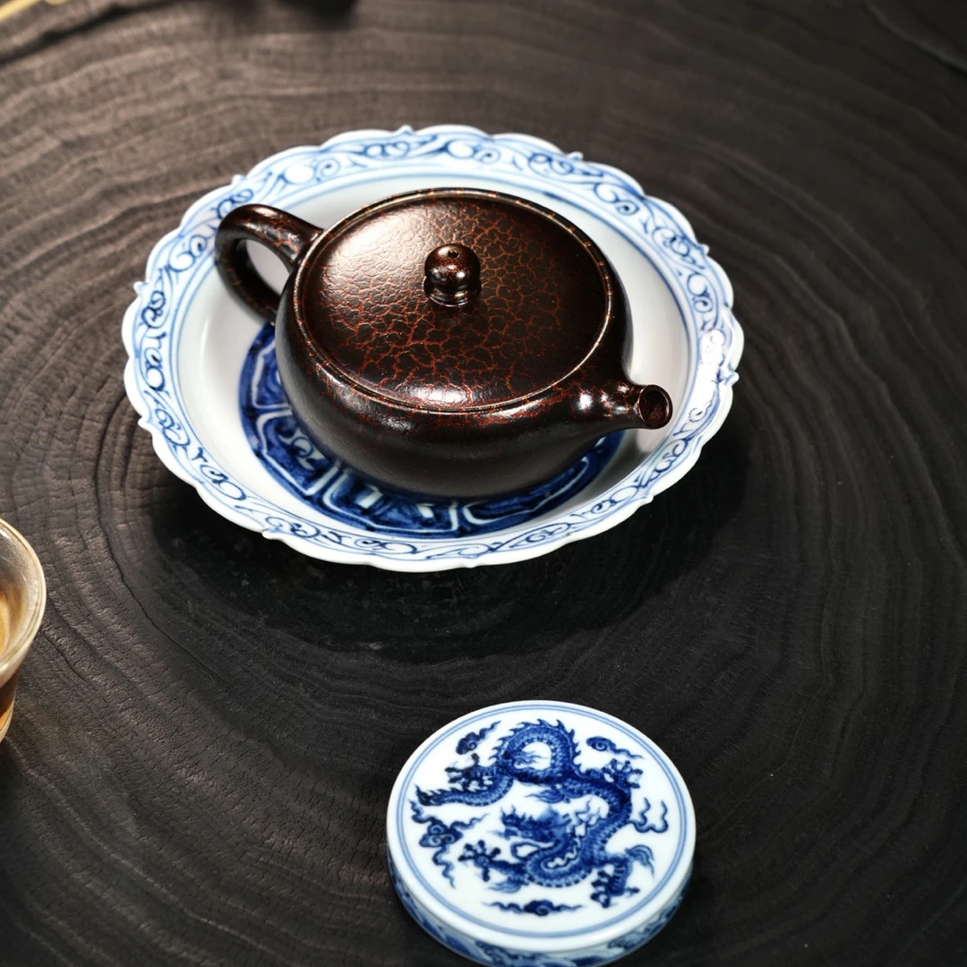 【瓦当·实用器】原矿紫泥（贝壳烧）·150cc·内推孔