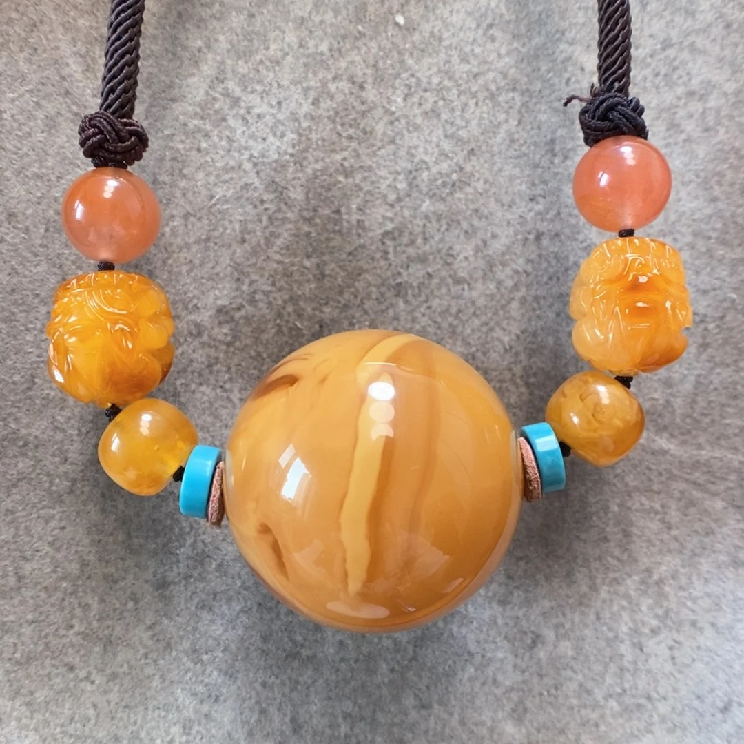 未镶嵌项链蜜蜡锁骨