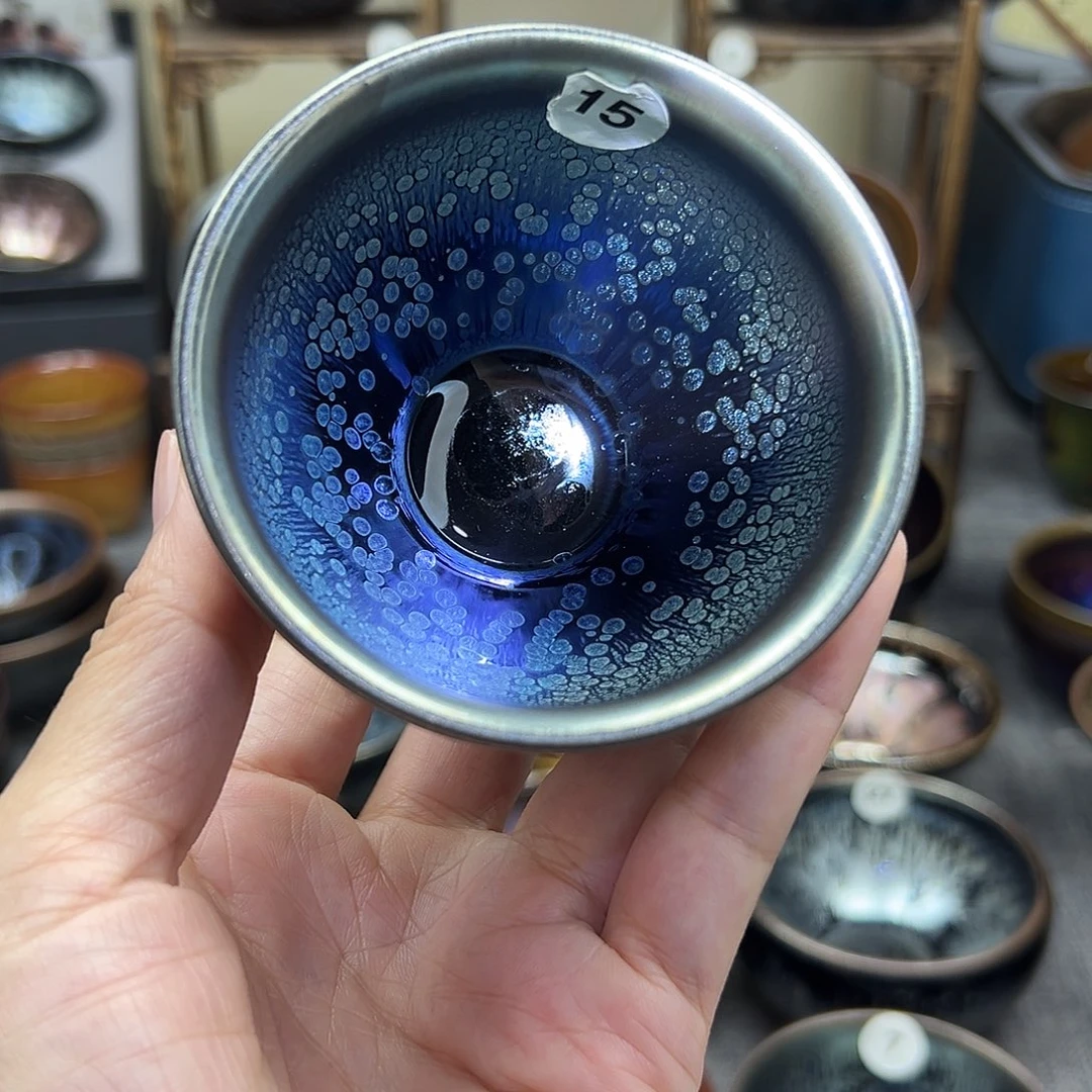 茶盏星空釉滴手工杯