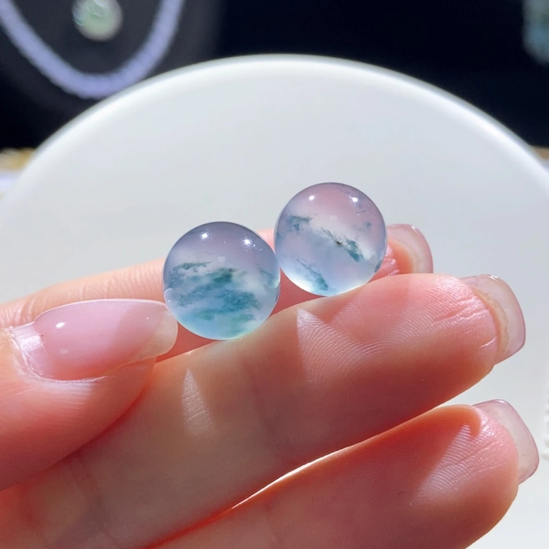 翡翠散珠高冰木那飘蓝花12+单颗价