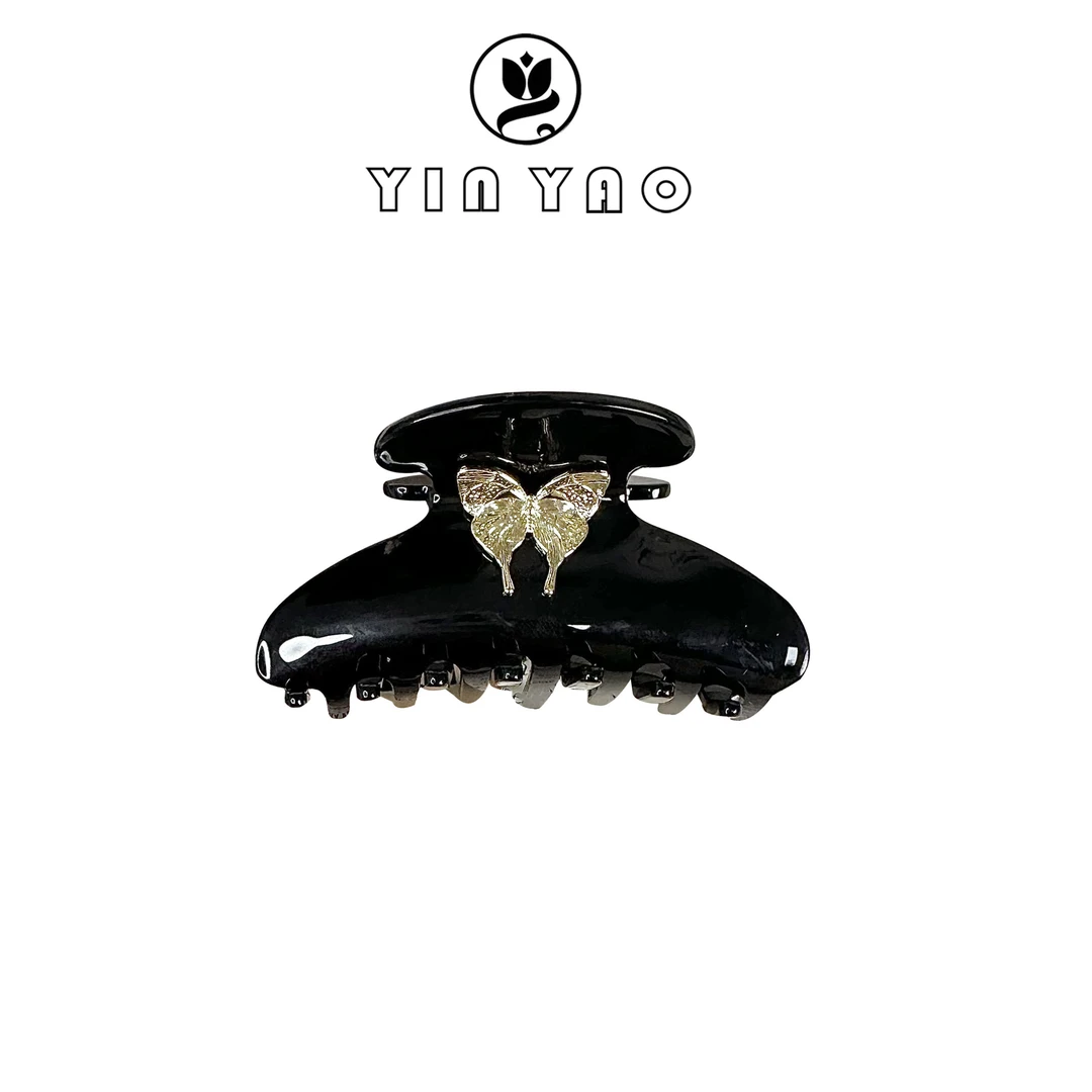 菲妮丝F-1150高级感醋酸抓夹金属蝴蝶鲨鱼夹抓夹