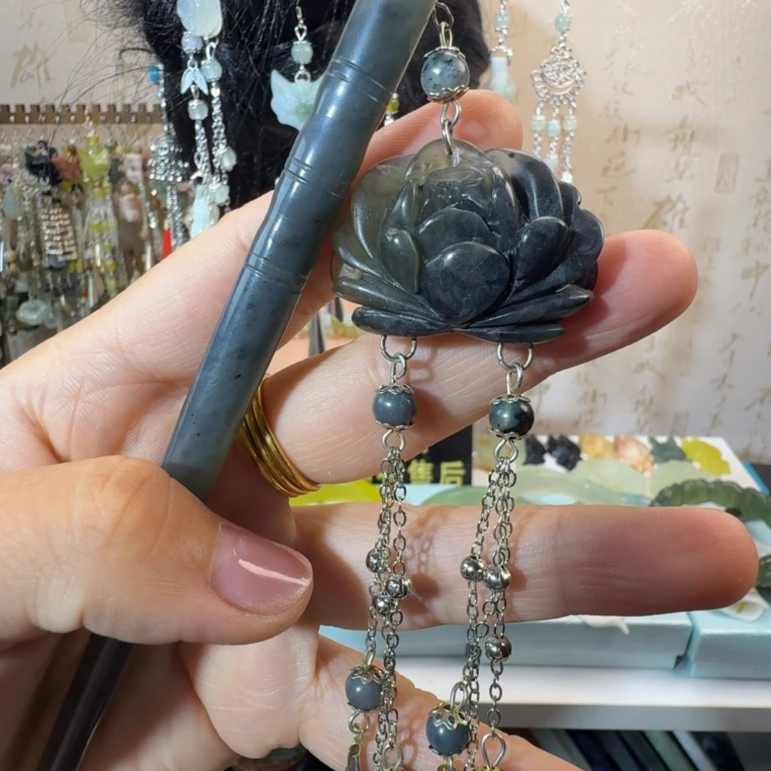 未镶嵌岫玉发簪福利款两个包邮