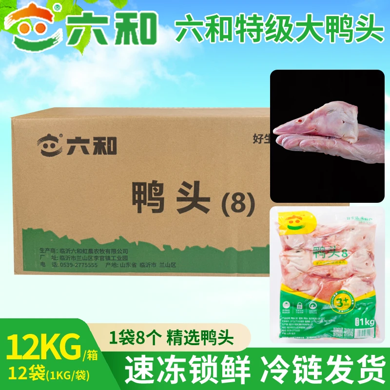六和鸭头箱装批发6箱起批新鲜鸭货生鲜商用自用鸭货食材