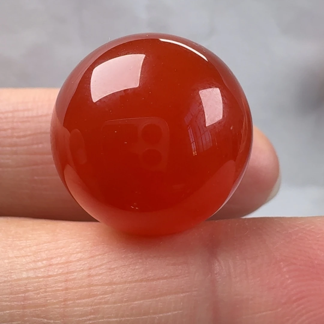 南红玛瑙未镶嵌圆珠单珠18.5