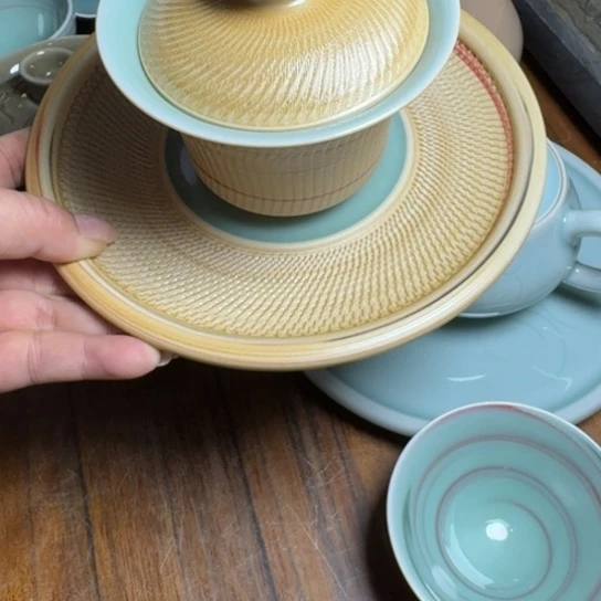 用***5龙泉青瓷手工盖碗