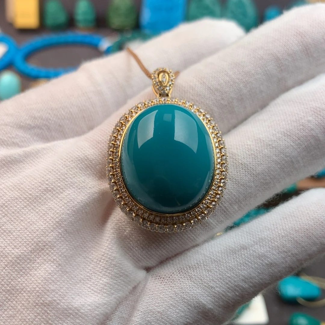 绿松石18K金镶嵌绿松石