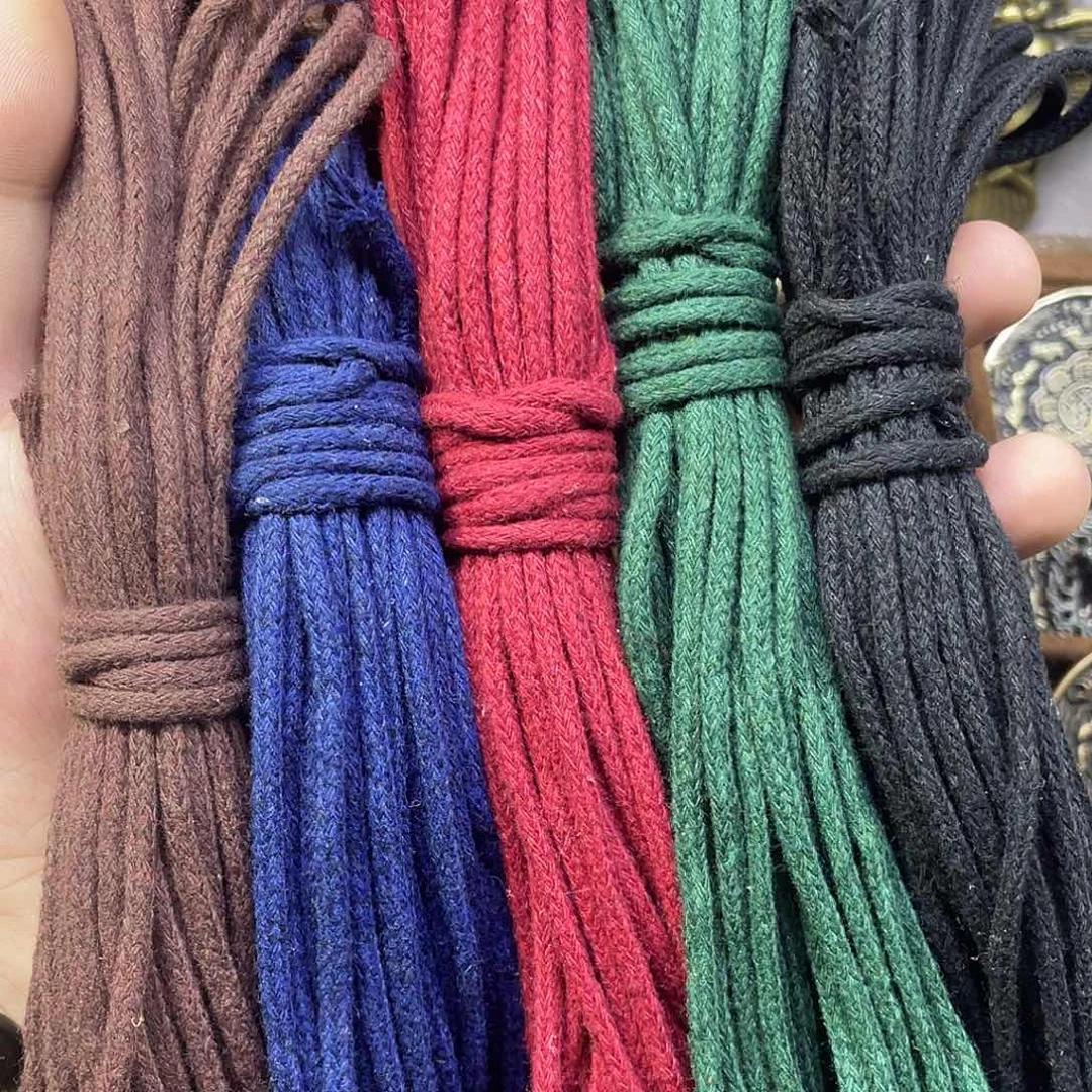 五种颜色包芯棉绳各10米3.0规格