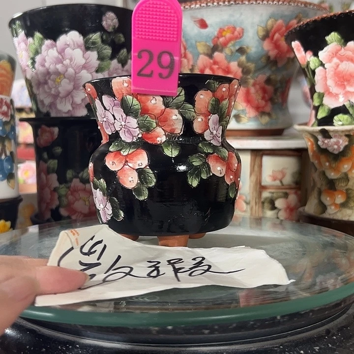 景德镇手绘花盆 满38包邮