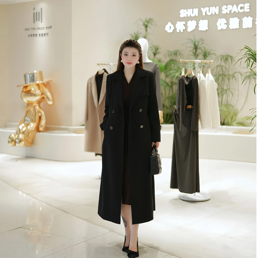 【风衣】XYD71714风衣纯色梭织正肩外套显瘦百搭大码女装西装外套