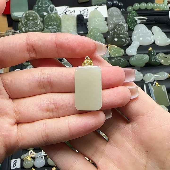 颈饰银S925镶嵌和田玉