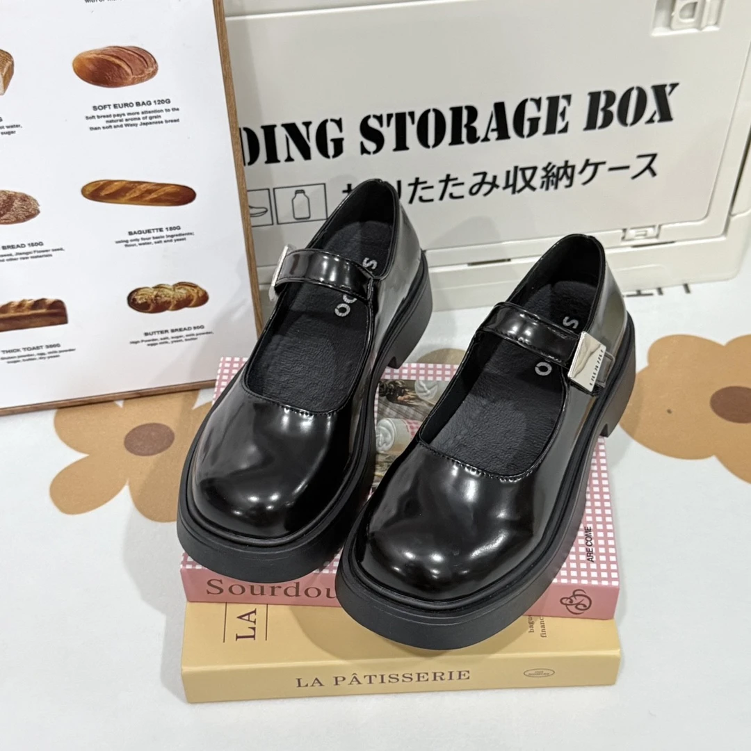 百搭魔术贴小皮鞋女玛丽珍鞋圆头英伦风单鞋-s980-5