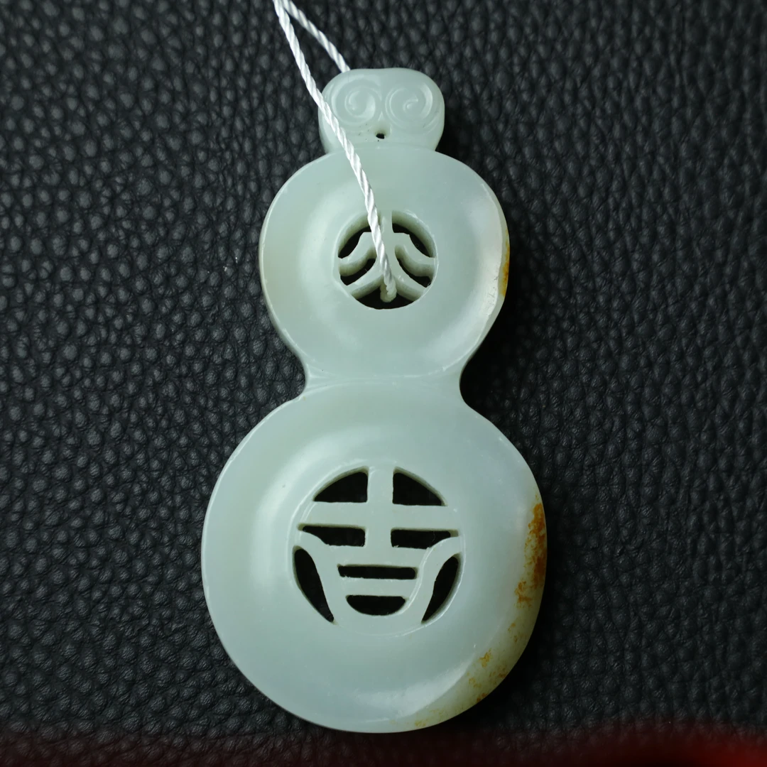 TCWWA07514清晚和田白玉大吉葫芦把件